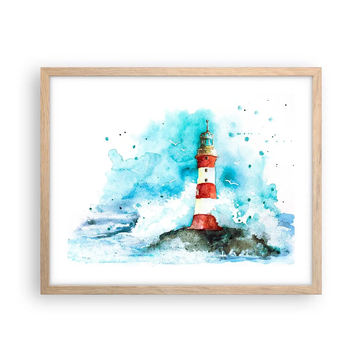 Affiche dans un chêne clair - Poster - Unité des éléments - 50x40 cm