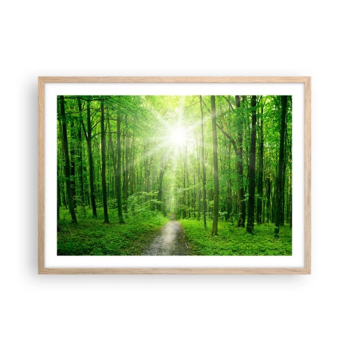 Affiche dans un chêne clair - Poster - Cathédrale verte - 70x50 cm