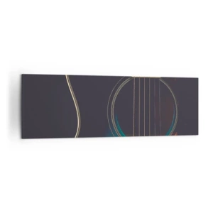 Impression sur toile - Image sur toile - Guitare acoustique dans une lumière sombre et élégante - 160x50cm - Le calme avant la tempête - Décoration murale moderne pour le salon et la chambre ARTTOR
