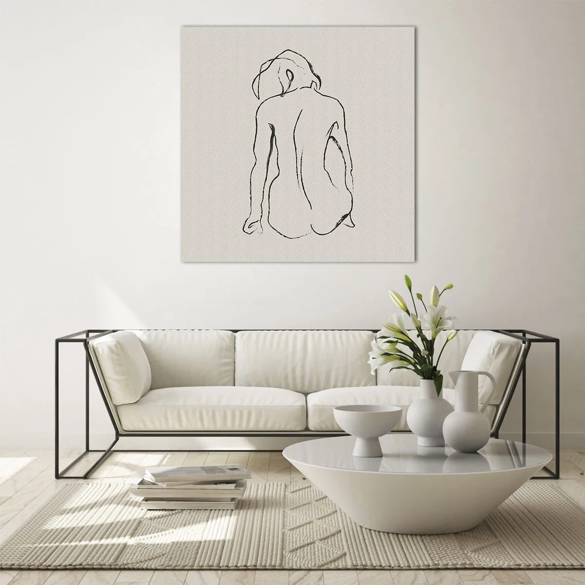 Impression sur verre - Image sur verre - Femme nue - 70x70 cm
