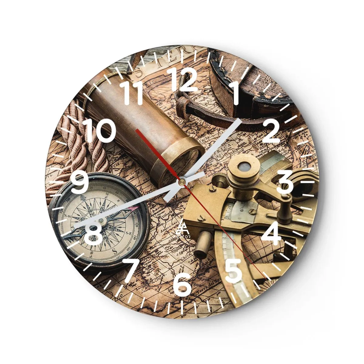 Horloge murale - Pendule murale - Fixer un cap - 30x30 cm
