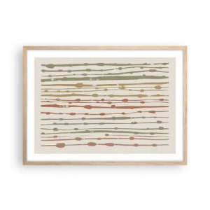 Affiche dans un chêne clair - Poster - Notation musicale des couleurs - 70x50 cm
