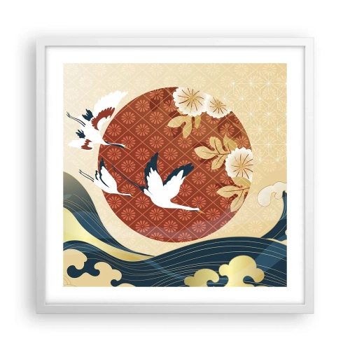 Affiche dans un cadre blanc - Poster - Conte japonnais - 50x50 cm