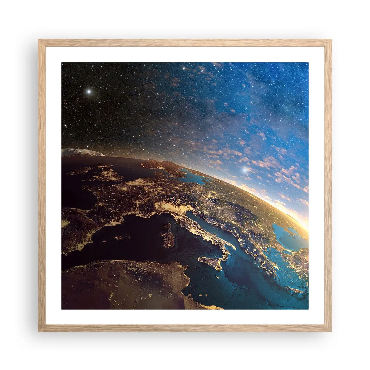 Affiche dans un chêne clair - Poster - Regardons-nous de loin - 60x60 cm