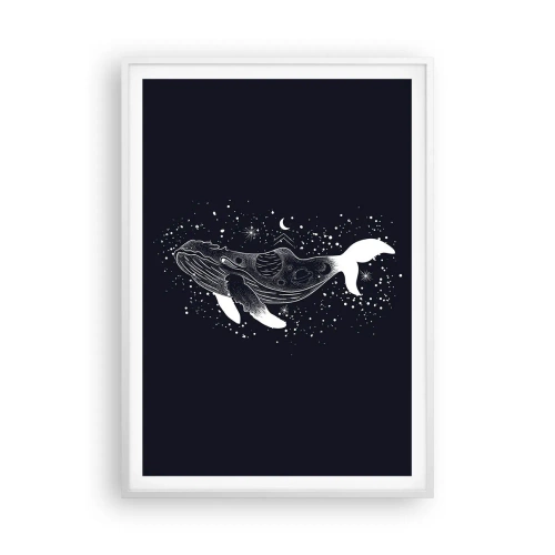 Affiche dans un cadre blanc - Poster - Dans l'océan de l'univers - 70x100 cm