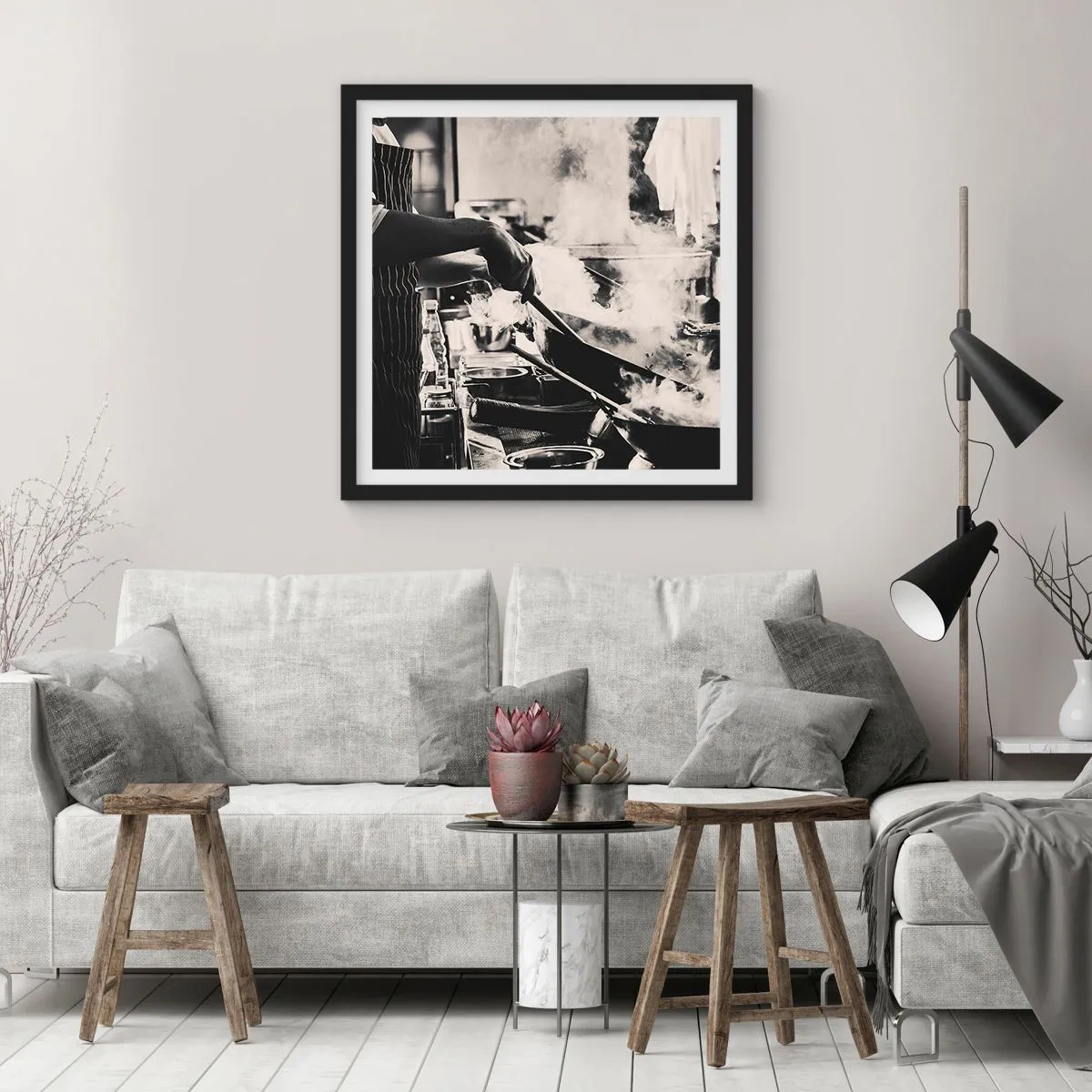 Affiche dans un cadre noir - Poster - Alchimie des saveurs - 40x40 cm