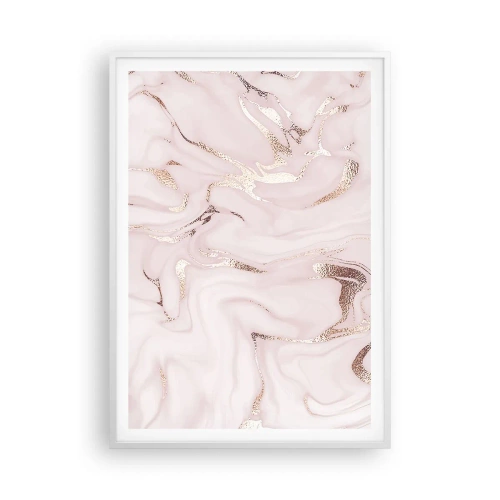 Affiche dans un cadre blanc - Poster - Dans un châle rose - 70x100 cm