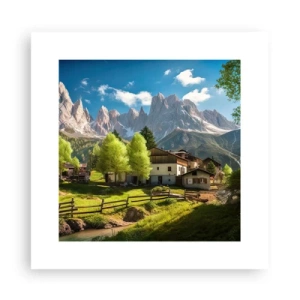Affiche - Poster - Idylle alpine - 30x30 cm