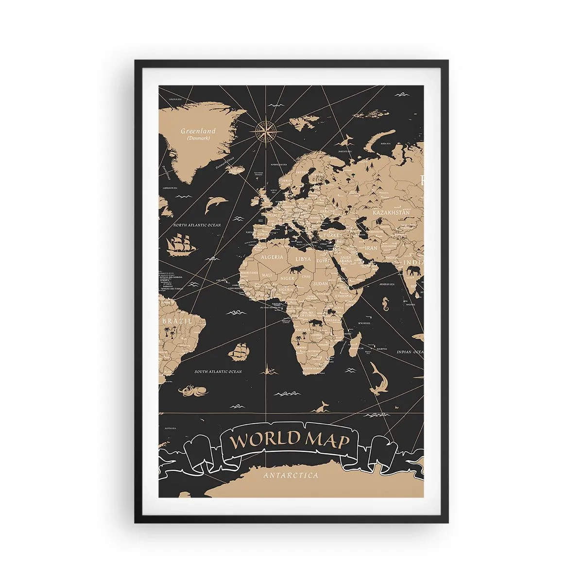 Affiche dans un cadre noir - Poster - Les limites de mon monde - 61x91 cm