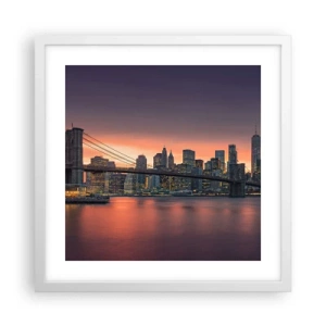 Affiche dans un cadre blanc - Poster - Immergé dans le silence lilas - 40x40 cm