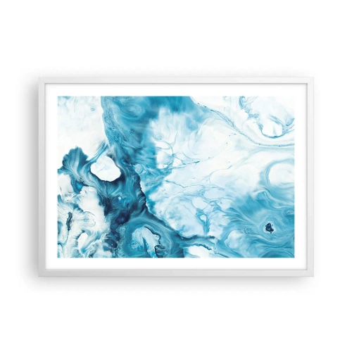 Affiche dans un cadre blanc - Poster - Concert de bleu - 70x50 cm