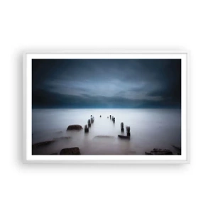 Affiche dans un cadre blanc - Poster - Lac pensif - 91x61 cm