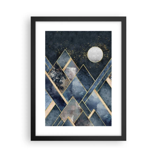Affiche dans un cadre noir - Poster - Paysage géométrique - 30x40 cm