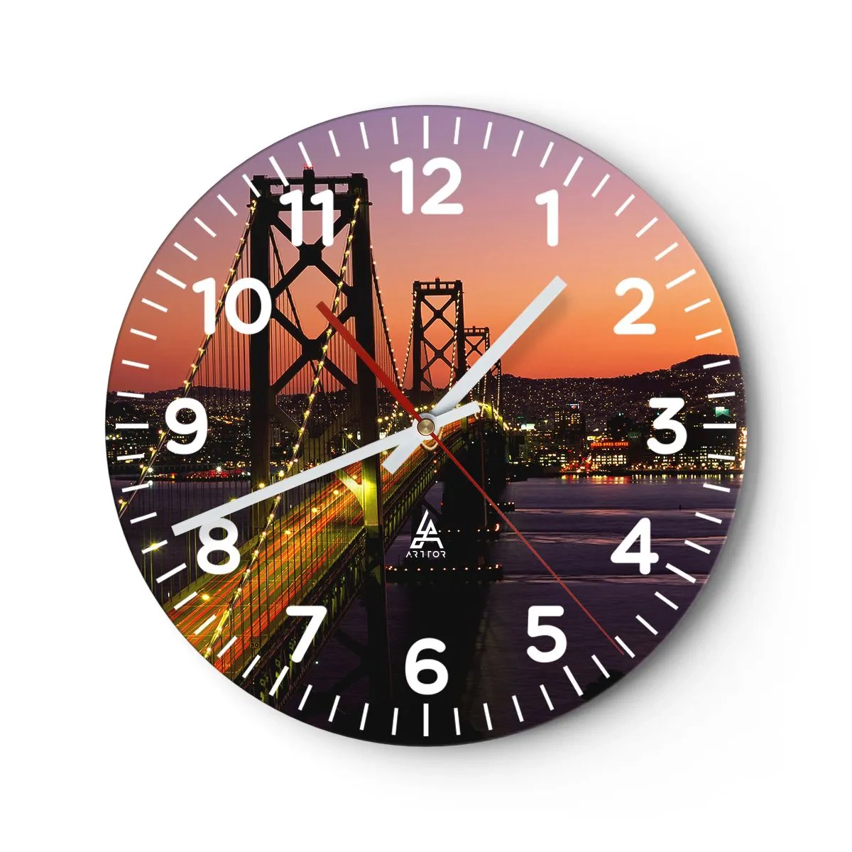 Horloge murale - Pendule murale - Soirée violette - 40x40 cm