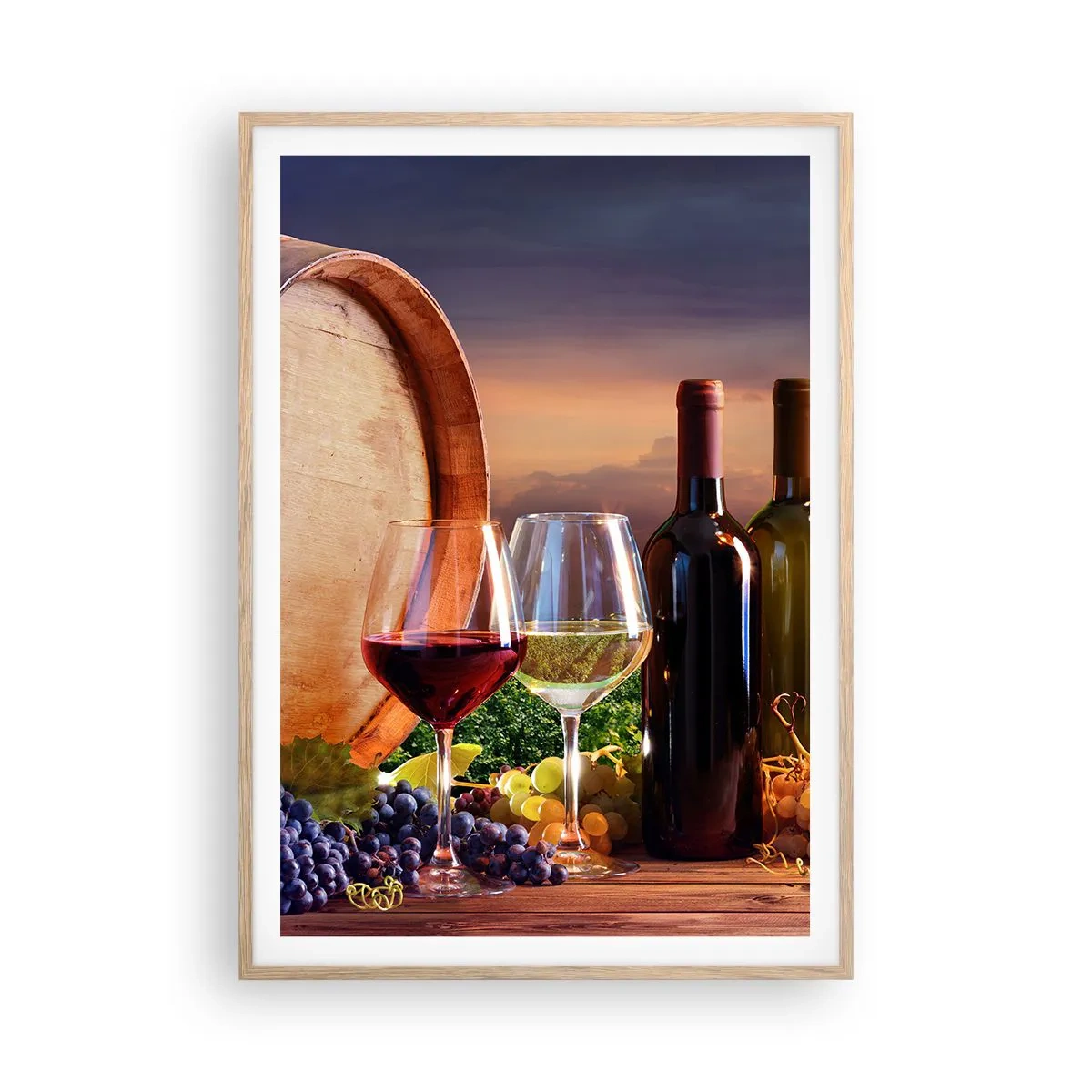 Affiche dans un chêne clair - Poster - Ici la vie a du goût - 70x100 cm