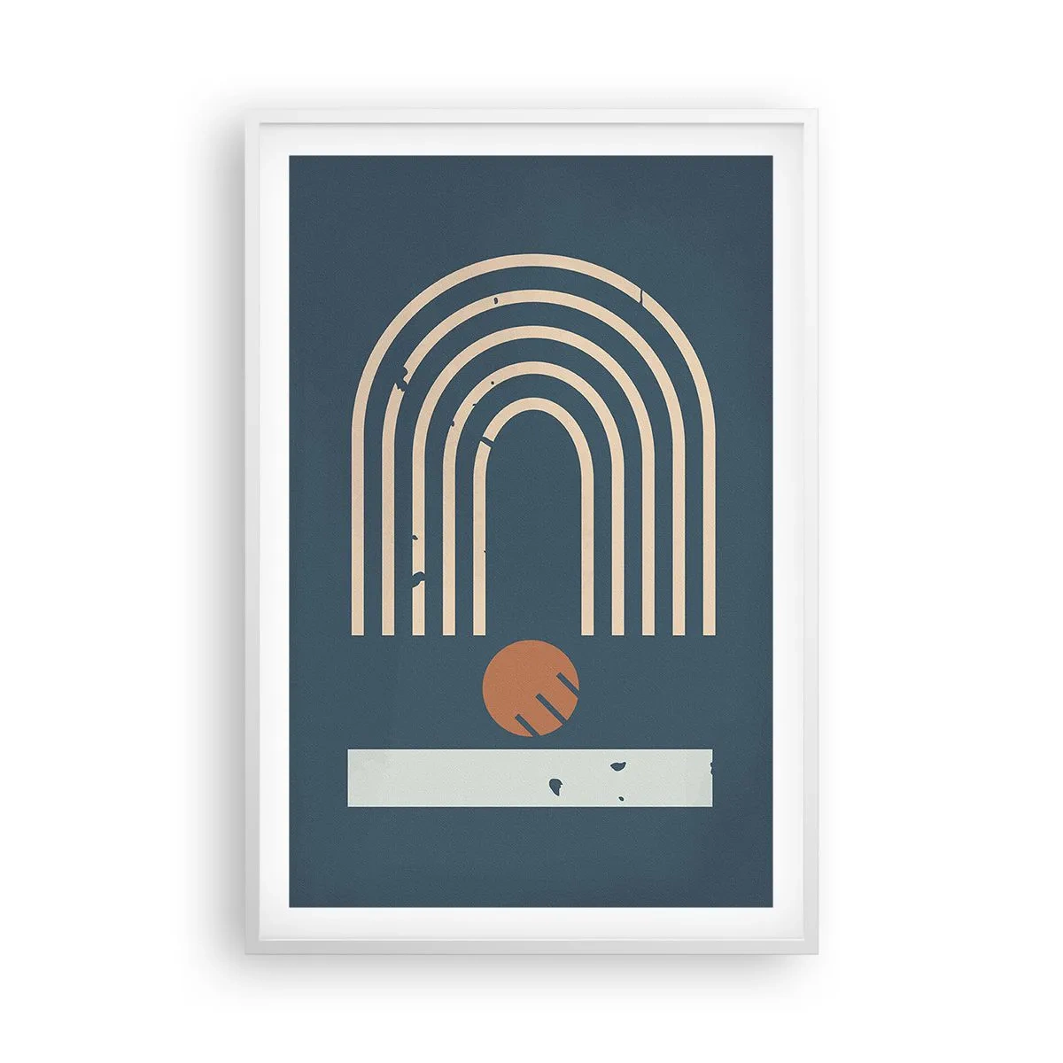 Affiche dans un cadre blanc - Poster - Géométrie sur la grenade - 61x91 cm