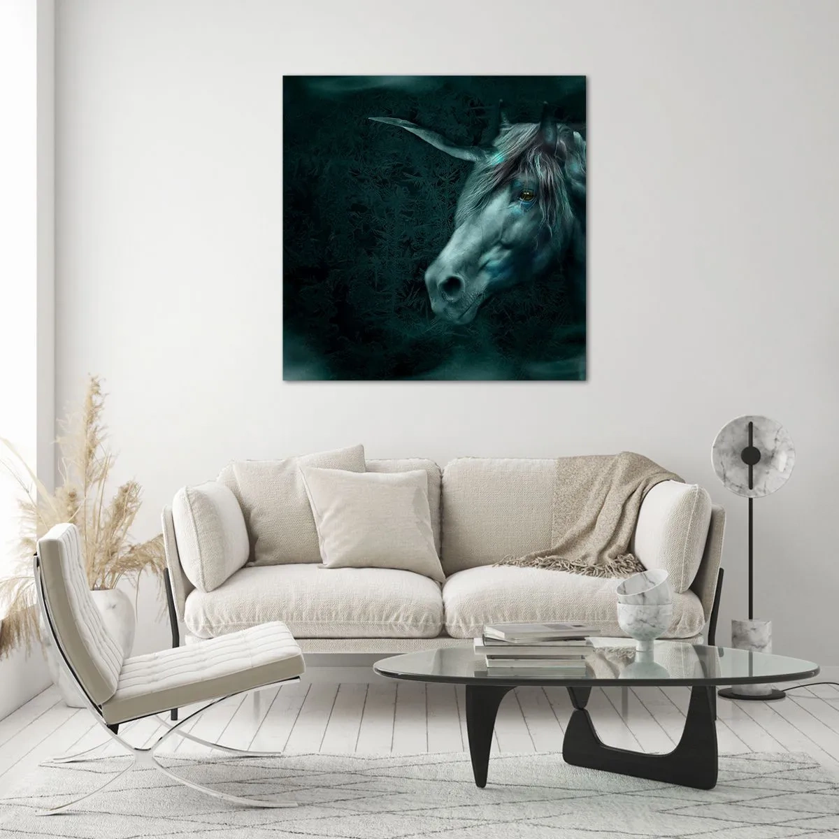 Impression sur verre - Image sur verre - Dans une forêt de conte de fées - 40x40 cm