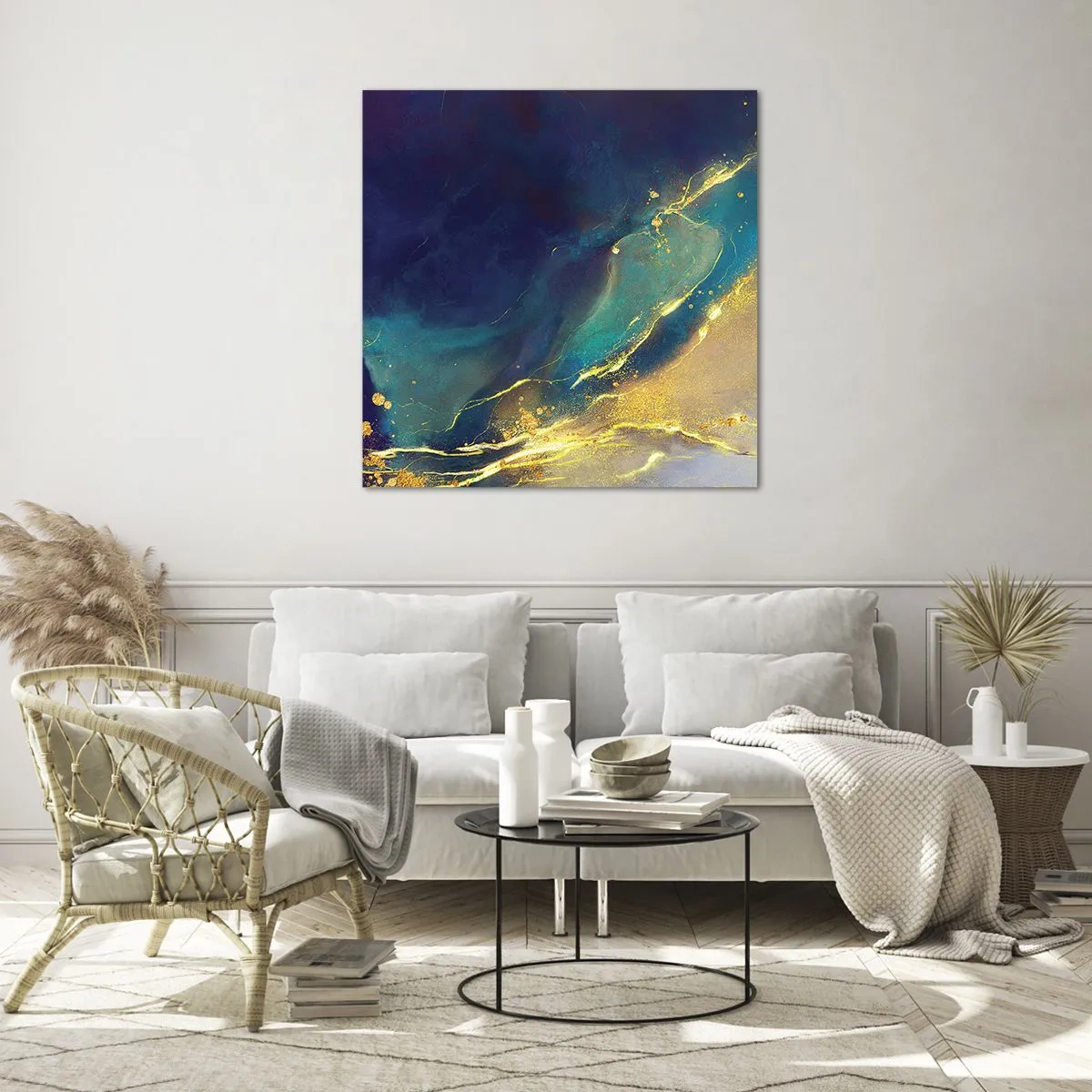 Impression sur verre - Image sur verre - Coulée d'or - 30x30 cm