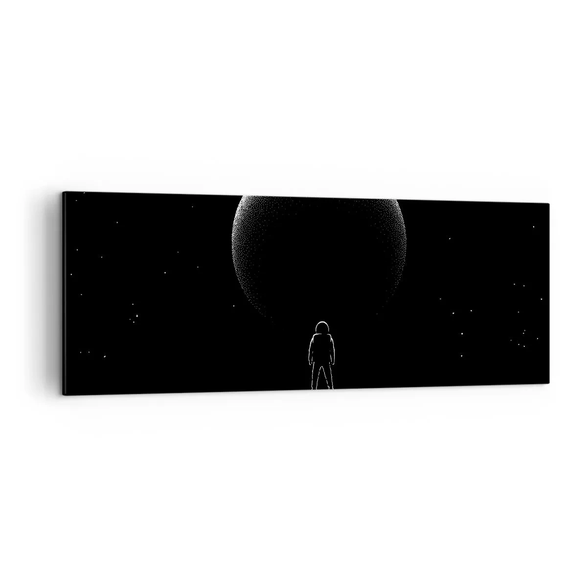 Impression sur toile - Image sur toile - Un astronaute avec en arrière-plan une grande planète dans l'espace - 140x50cm - Face à face - Décoration murale moderne pour le salon et la chambre ARTTOR