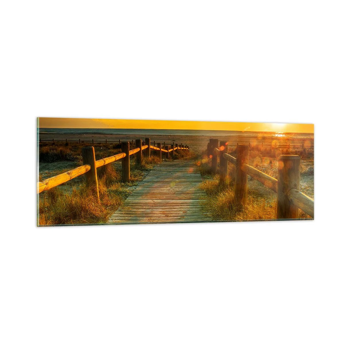 Impression sur verre - Image sur verre - Baigné dans le vieil or - 90x30 cm