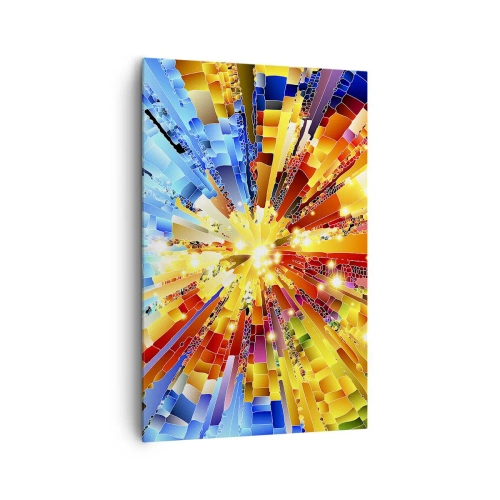 Impression sur toile - Image sur toile - Une explosion dynamique de couleurs et de lumière - 80x120cm - In medias res - Décoration murale moderne pour le salon et la chambre ARTTOR