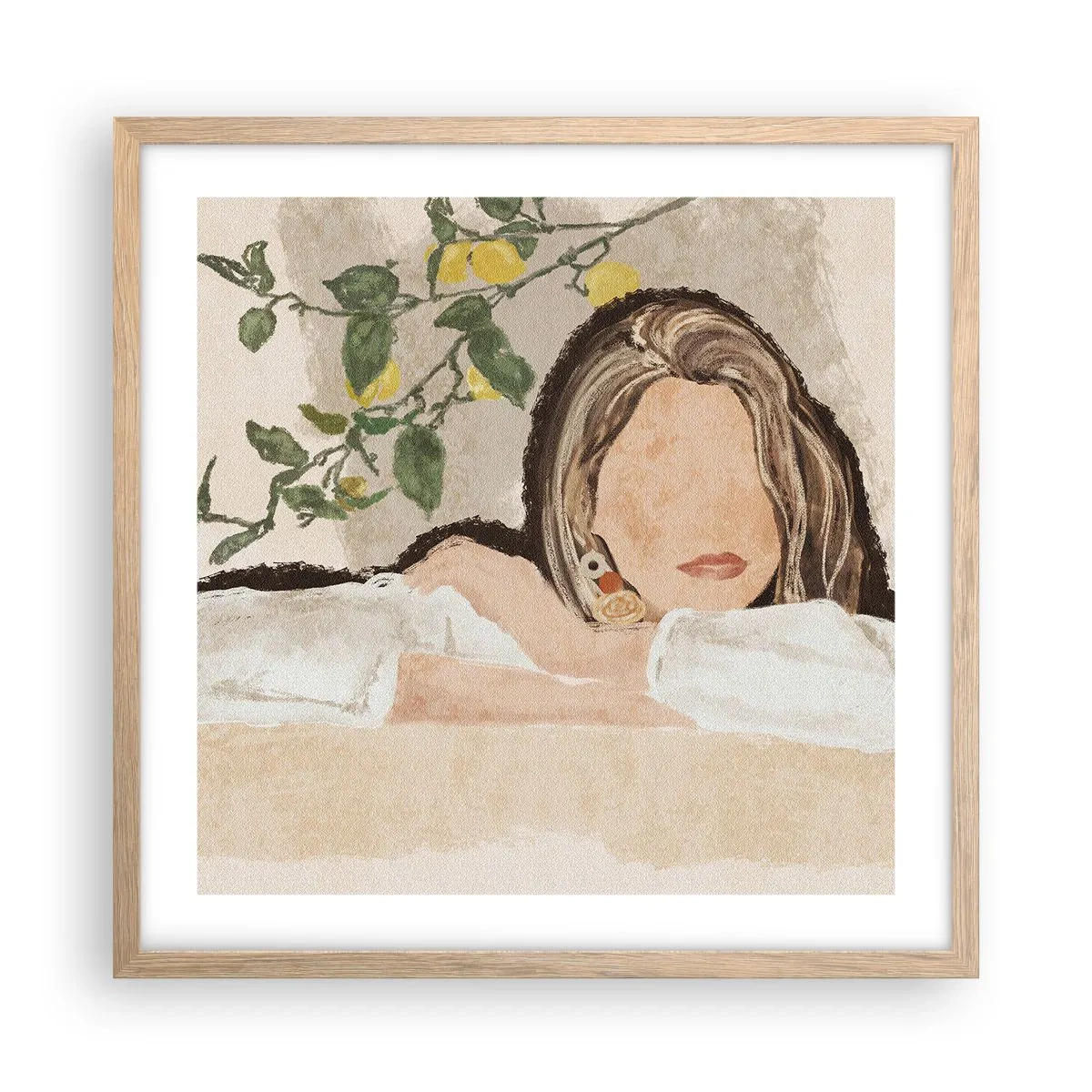 Affiche dans un chêne clair - Poster - La beauté du sud - 50x50 cm