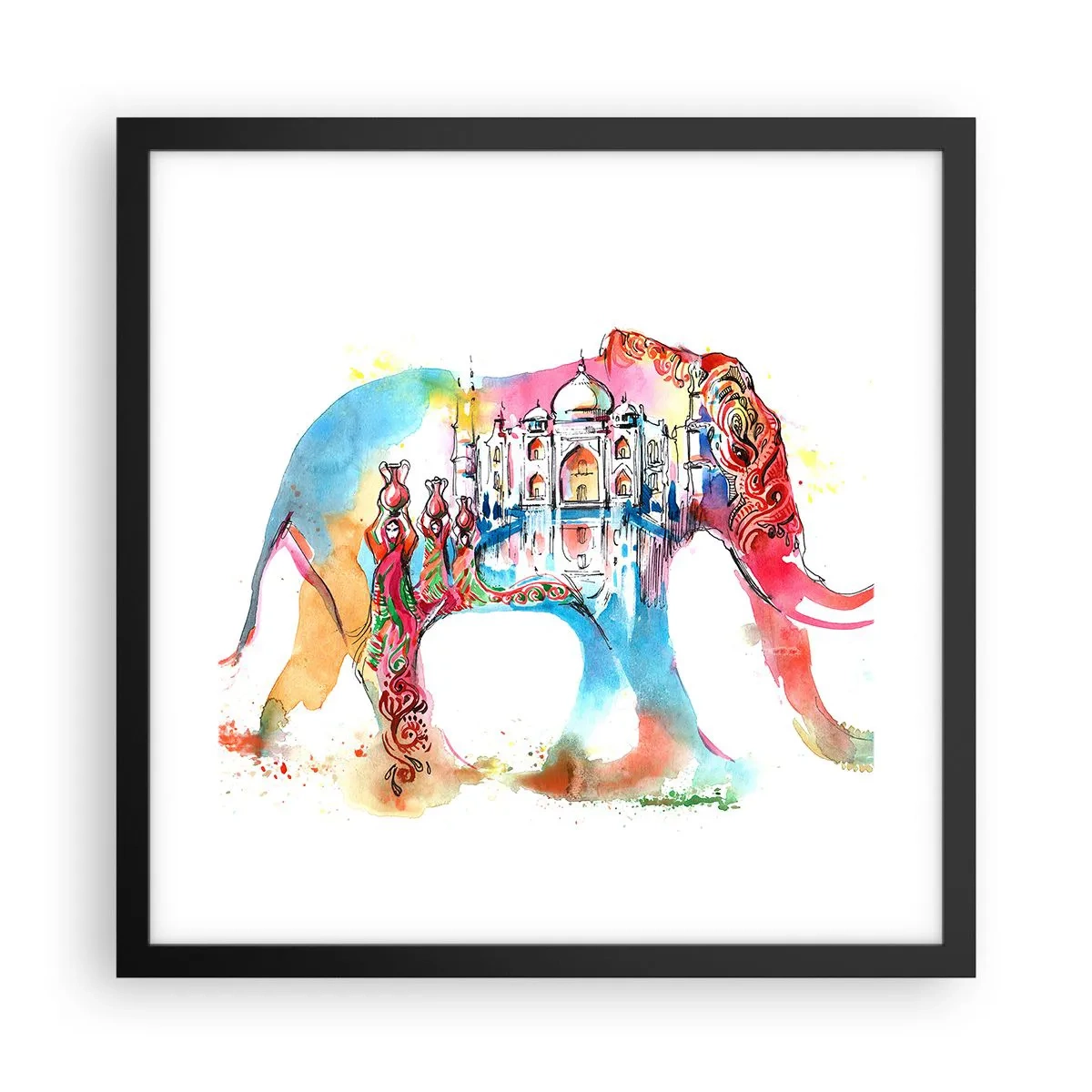 Affiche dans un cadre noir - Poster - Inde - l'aura de l'amour - 40x40 cm