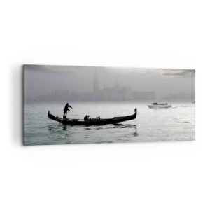 Impression sur toile - Image sur toile - Une ville fabuleuse faite d'eau et de brouillard - 100x40 cm
