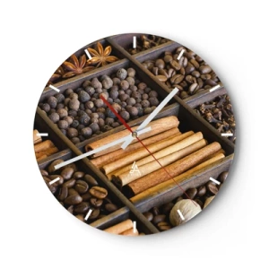 Horloge murale - Pendule murale - Trésor d'arômes - 40x40 cm