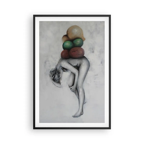 Affiche dans un cadre noir - Poster - Le fardeau de la vie - 61x91 cm