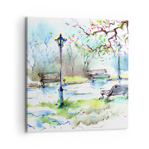 Impression sur toile - Image sur toile - Le charme du silence d'un parc - 60x60 cm