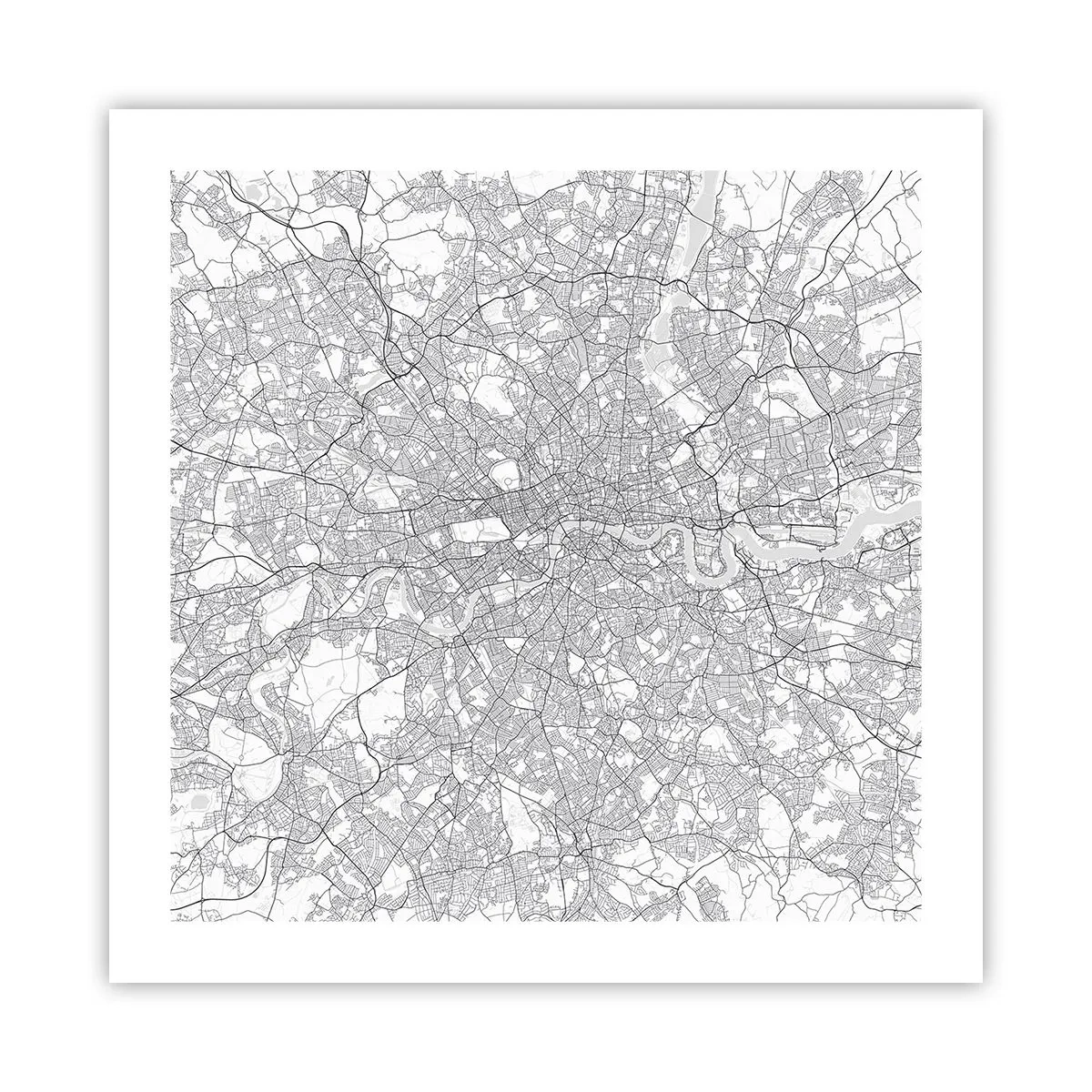 Affiche - Poster - Carte du labyrinthe londonien - 50x50 cm
