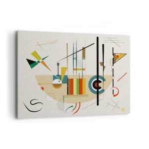 Impression sur toile - Image sur toile - Abstraction colorée avec des formes géométriques - 100x70cm - Et le monde s’amuse - Décoration murale moderne pour le salon et la chambre ARTTOR