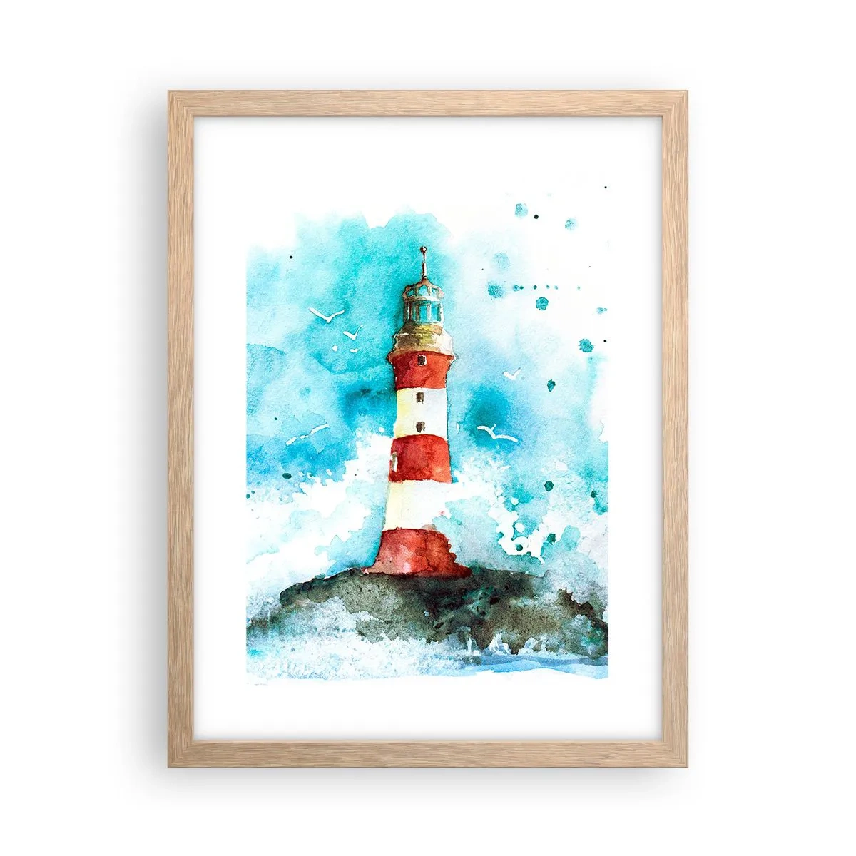 Affiche dans un chêne clair - Poster - Unité des éléments - 30x40 cm