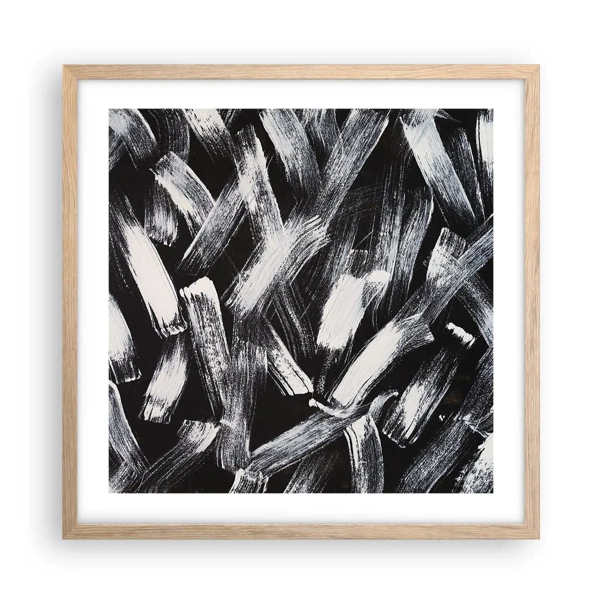 Affiche dans un chêne clair - Poster - L'abstraction dans l'esprit industriel - 50x50 cm