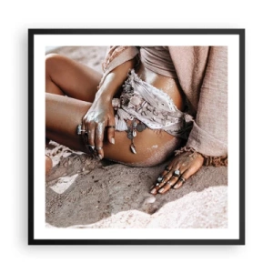 Affiche dans un cadre noir - Poster - Rejeté par la vague? - 60x60 cm