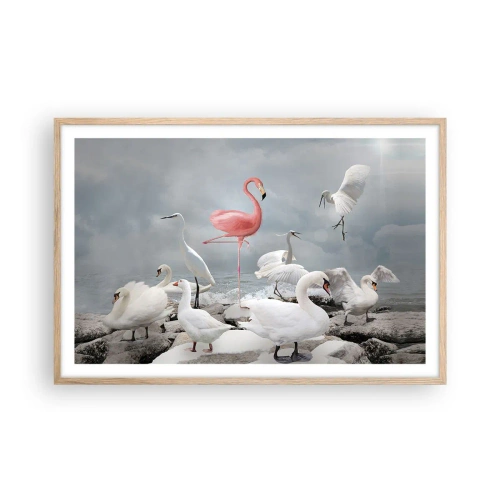 Affiche dans un chêne clair - Poster - Comment suis-je arrivé là? - 91x61 cm