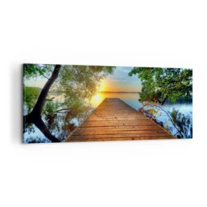 Impression sur toile - Image sur toile - Prenez votre temps, asseyez-vous - 100x40 cm