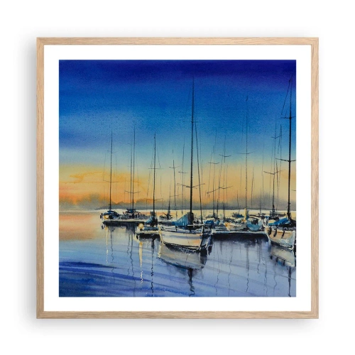 Affiche dans un chêne clair - Poster - Fin d'une belle journée - 60x60 cm