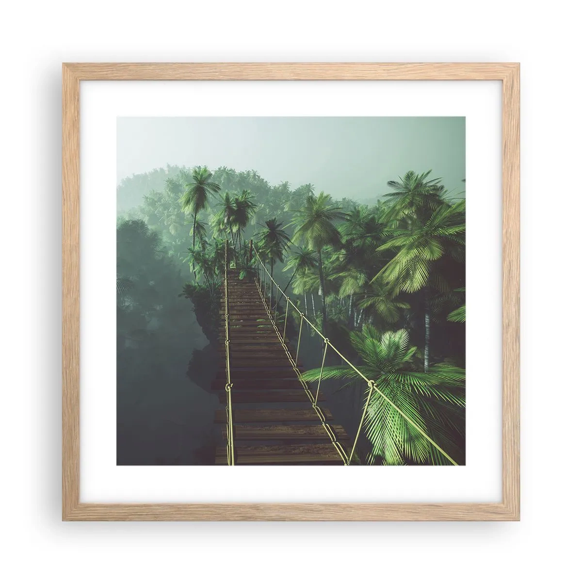 Affiche dans un chêne clair - Poster - Au fil de la verdure - 40x40 cm