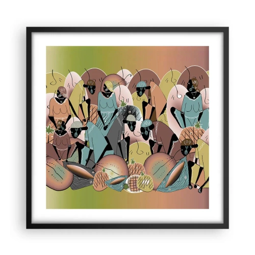Affiche dans un cadre noir - Poster - De grandes fêtes arrivent - 50x50 cm