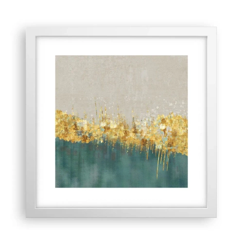 Affiche dans un cadre blanc - Poster - La frontière dorée - 30x30 cm