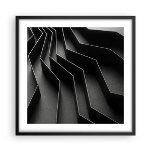 Affiche dans un cadre noir - Poster - Ordre spatial - 50x50 cm