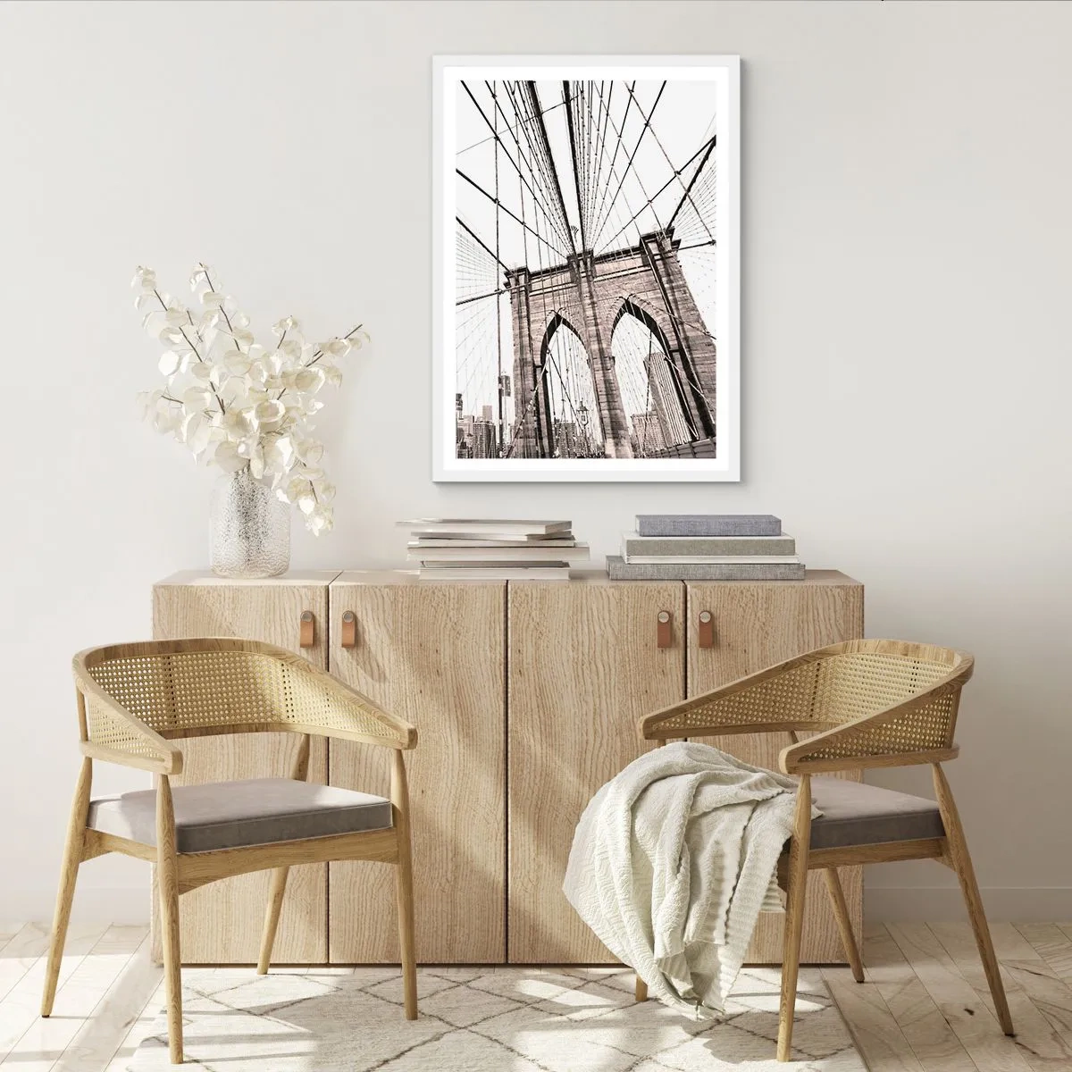 Affiche dans un cadre blanc - Poster - Cathédrale New Yorkaise - 50x70 cm