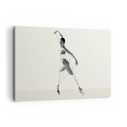 Impression sur toile - Image sur toile - Ballerine dans une interprétation géométrique avec des lignes - 120x80cm - Dans le théatre de la vie - Décoration murale moderne pour le salon et la chambre ARTTOR