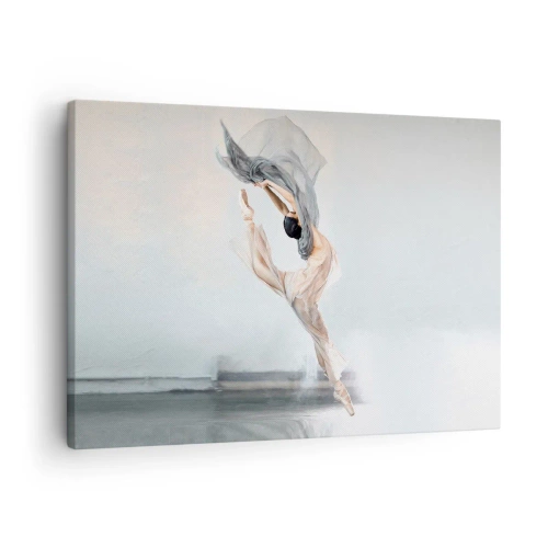 Impression sur toile - Image sur toile - Une danseuse en mouvement dynamique sur un fond clair - 70x50cm - Dans le ravissement de la danse - Décoration murale moderne pour le salon et la chambre ARTTOR