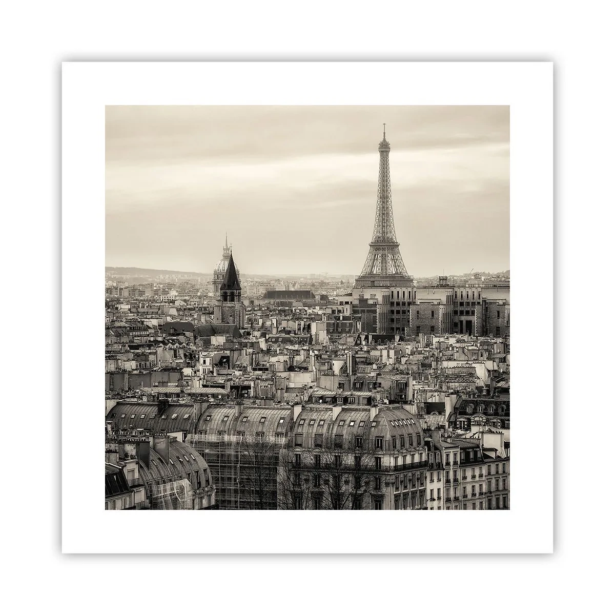 Affiche - Poster - Sur les toits de Paris - 40x40 cm