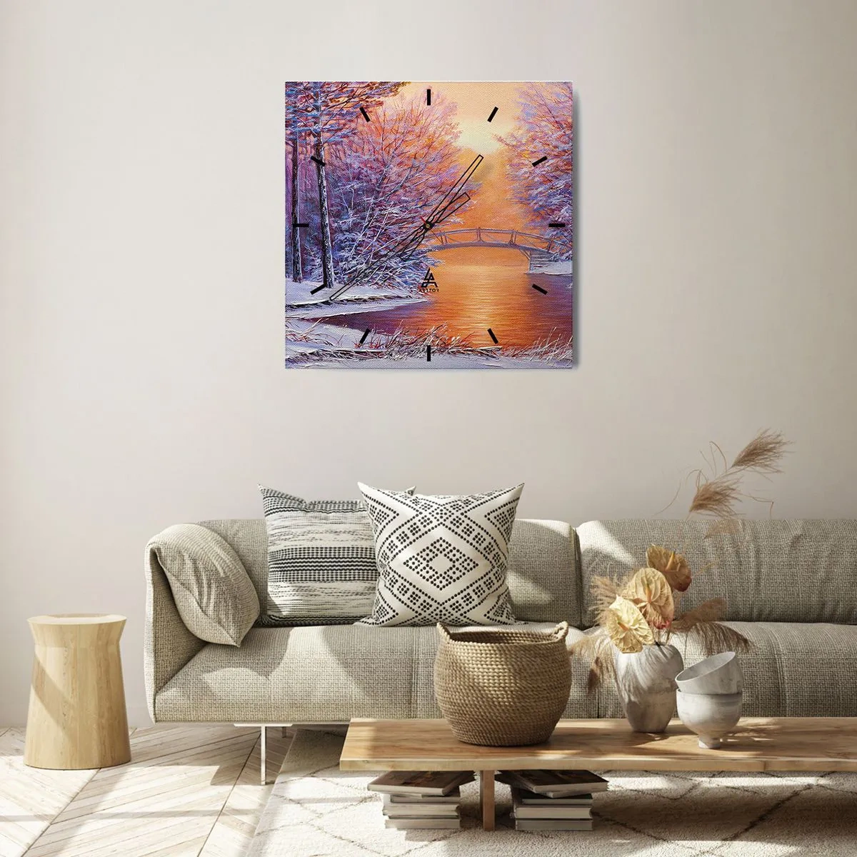 Horloge murale - Pendule murale - On se rencontre ici - 40x40 cm