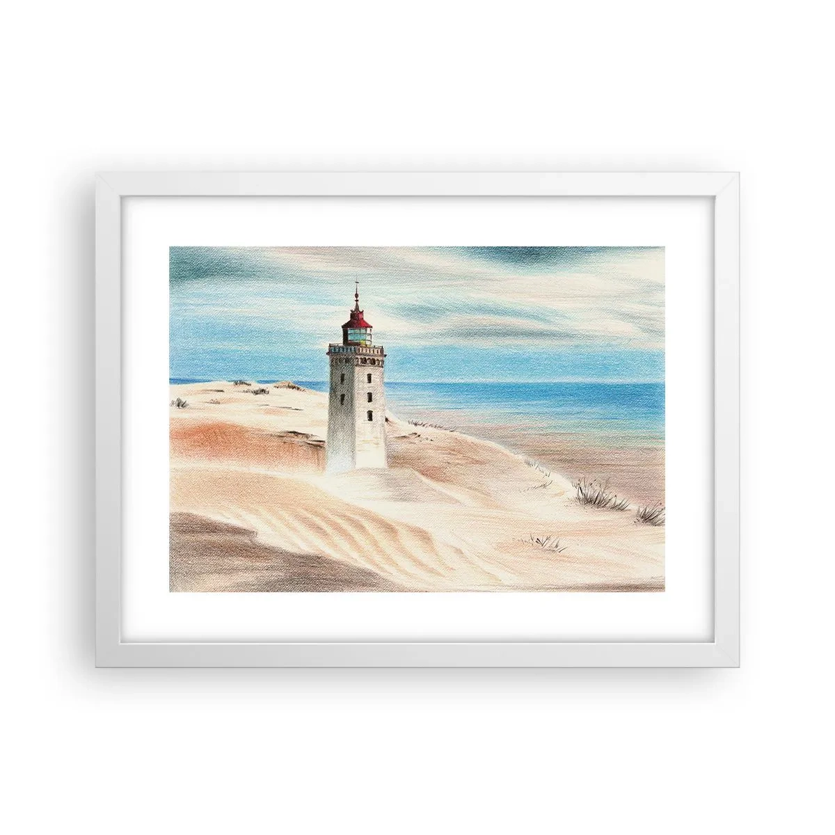 Affiche dans un cadre blanc - Poster - Toujours regarder la mer - 40x30 cm