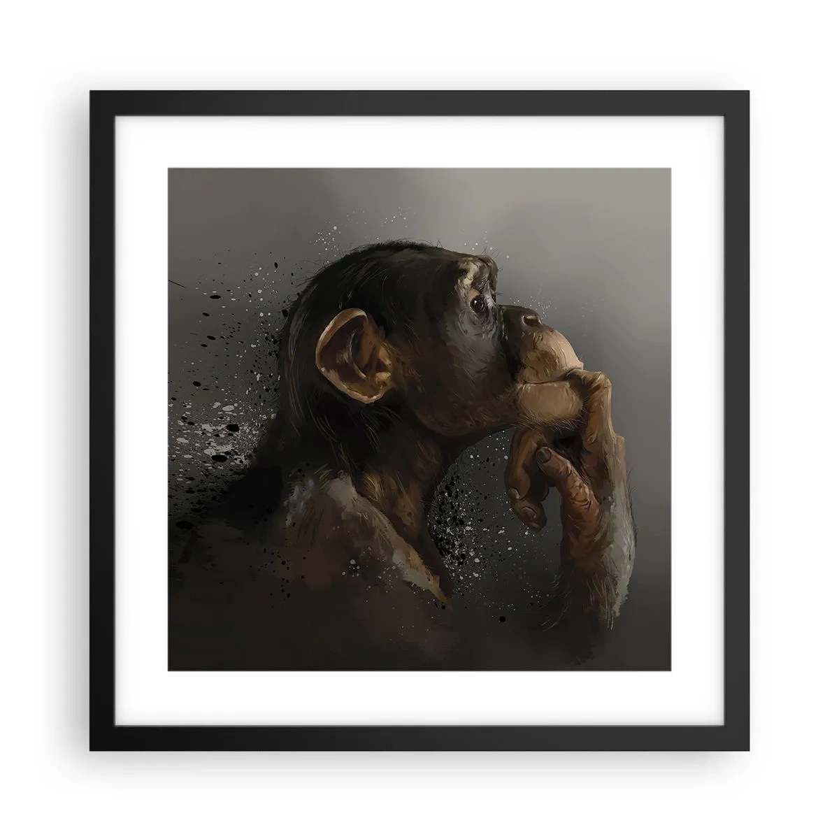 Affiche dans un cadre noir - Poster - Certainement un penseur - 40x40 cm